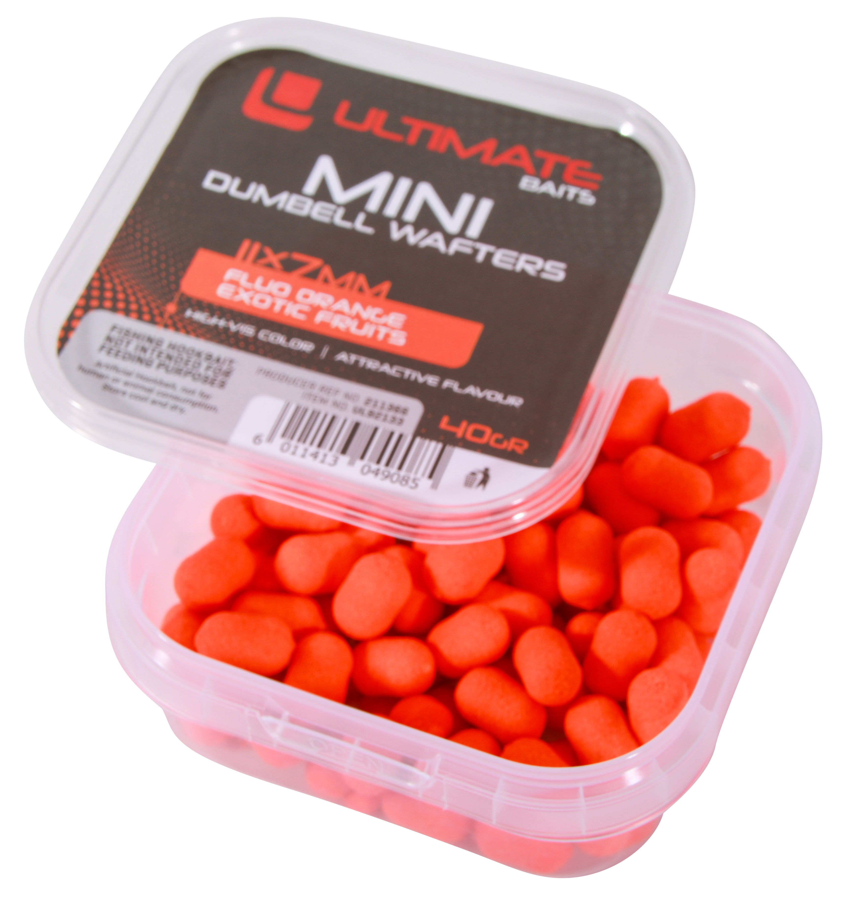 Ultimate Baits - Mini Fluo Dumbell Wafters 11x7mm - Exotic Fruits