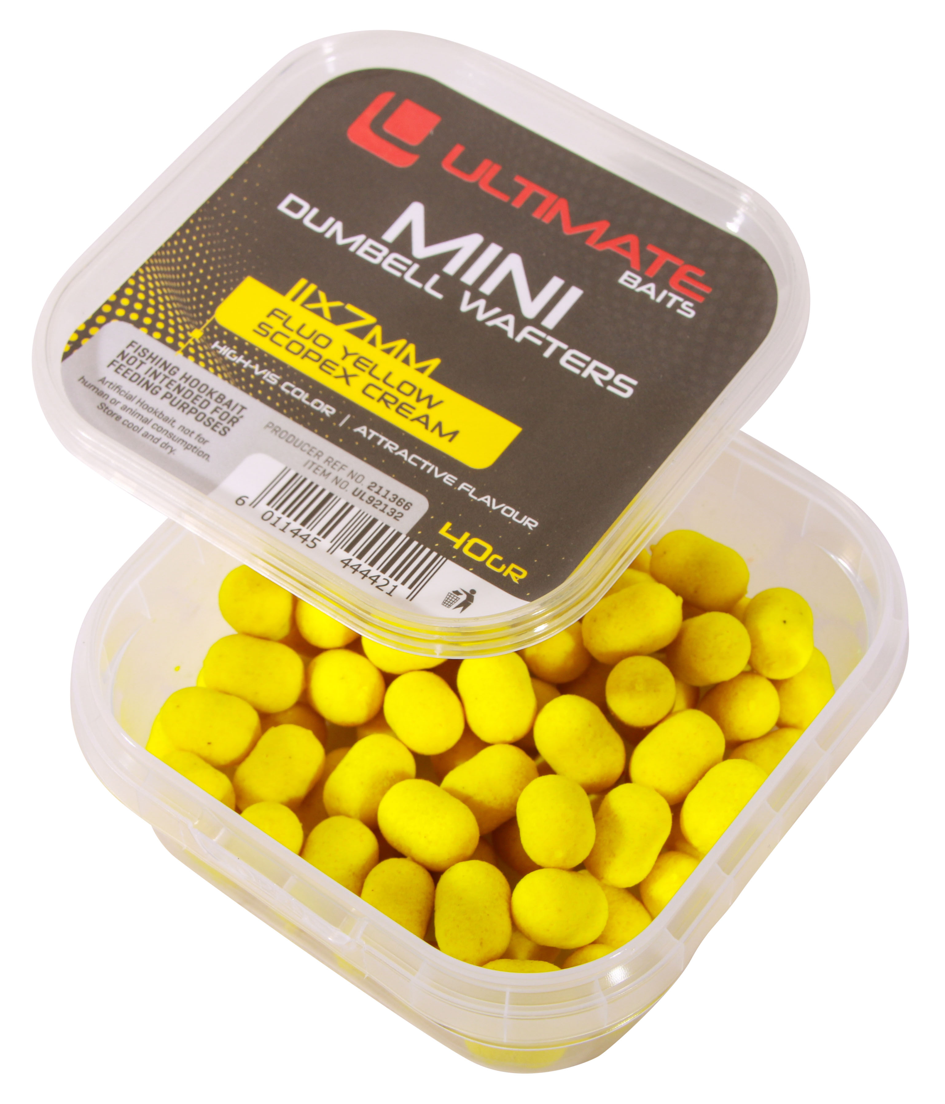 Ultimate Baits - Mini Fluo Dumbell Wafters 11x7mm - Scopex Cream