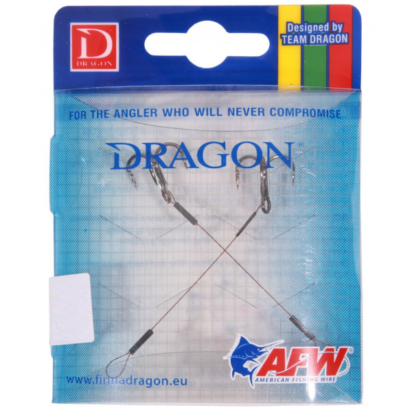Dragon Treble Hook Stingers Steel Leader 1x7 Surfstrand 13kg 8cm no.4 (2stuks)