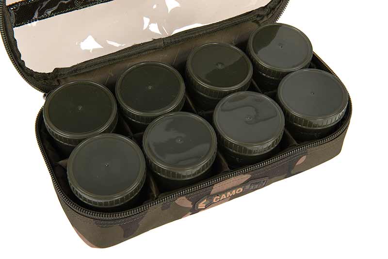 Fox Camolite 12 Pot Hookbait Case (Incl. 12 Potjes)