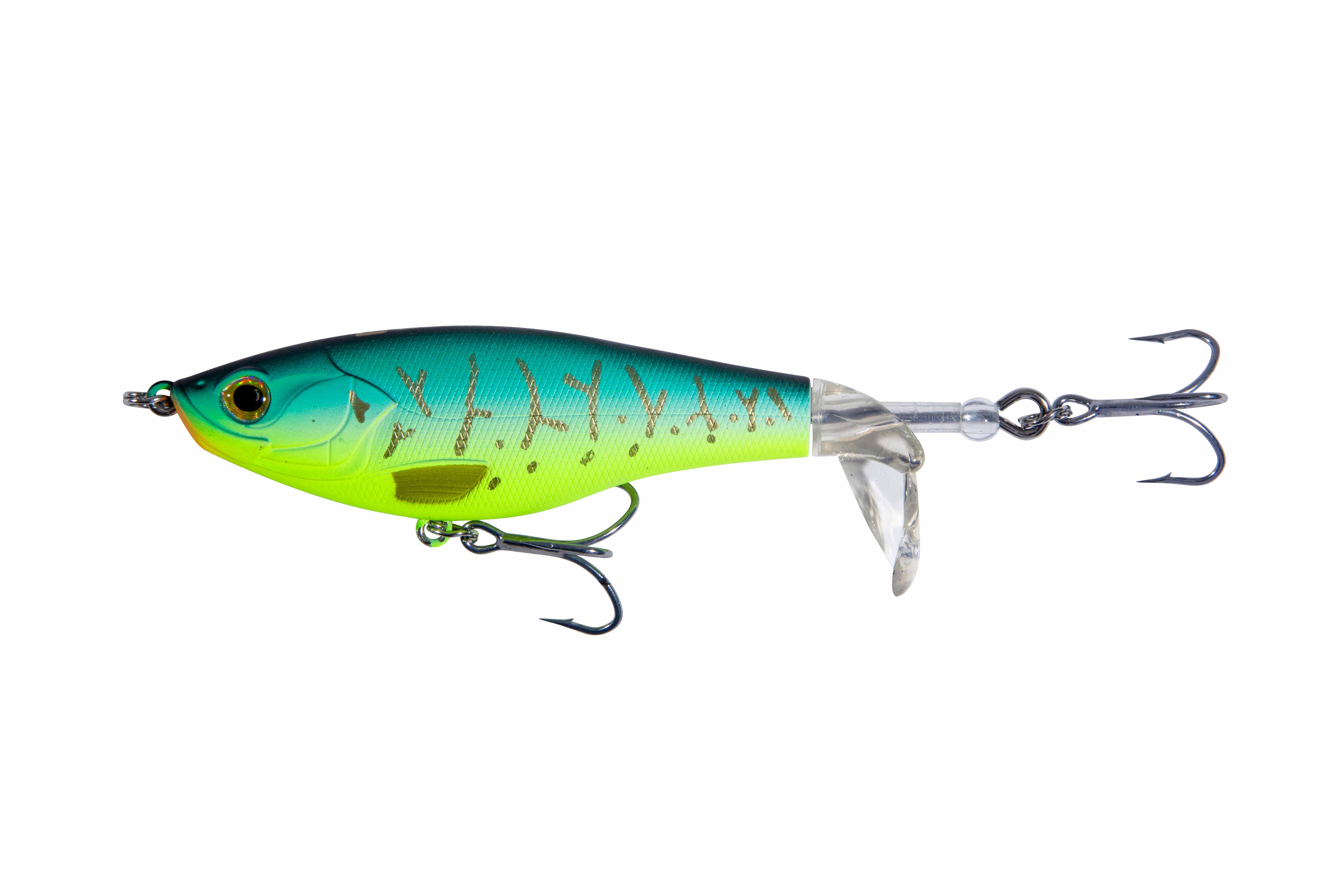 Ultimate X-Prop Oppervlakte Kunstaas 11cm (17g) - Chartreuse Tiger