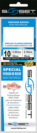 Sunset BDL Boat RS Competition Special Rock Fish Fluorocarbon Rig 0,26mm 65cm