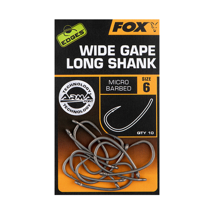 Fox Edges Armapoint Super Wide Gape Long Shank Karper Haak (10 stuks)