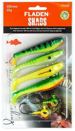 Fladen Soft Lure Assortment 1 Shad 80mm + Jigheads (6-delig)