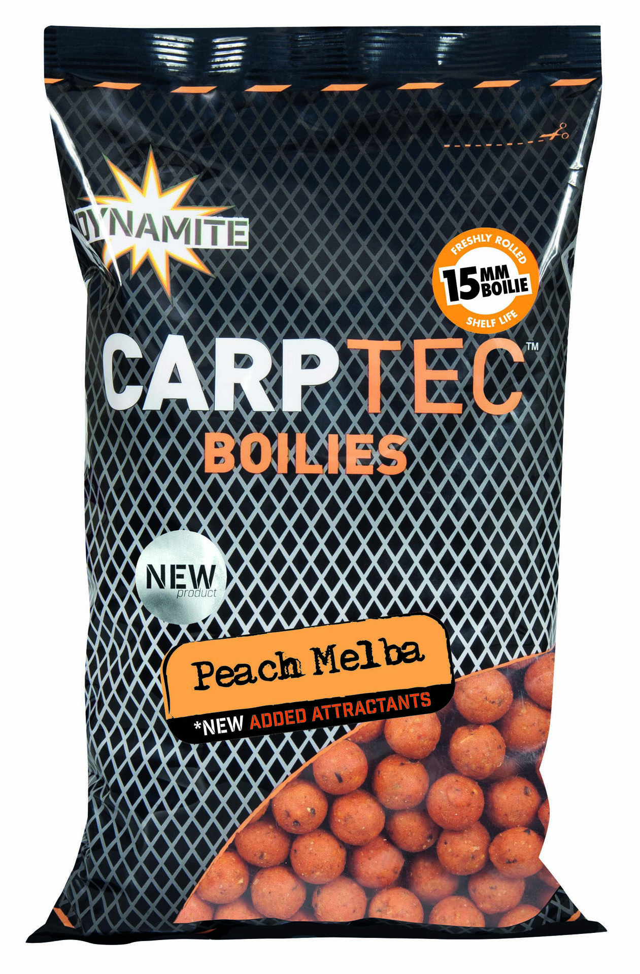 Dynamite Baits Carptec Peach Melba Boilies 15mm (900g)