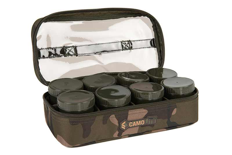 Fox Camolite 12 Pot Hookbait Case (Incl. 12 Potjes)