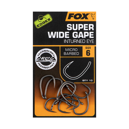 Fox Edges Armapoint Super Wide Gape Inturned Eye Karper Haak (10 stuks)