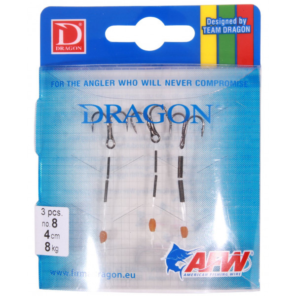 Dragon Treble Hook Stingers Nylon Leader 4cm no.8 (3stuks)