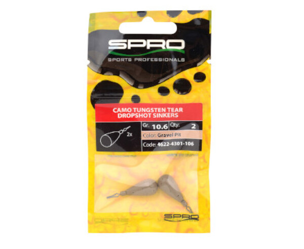 Spro Camo Tungsten Tear Dropshot Sinkers - Gravel Pit