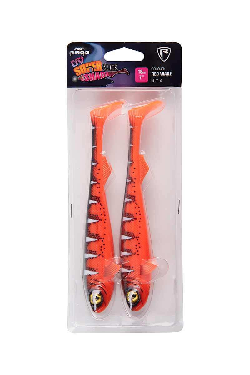 Fox Rage Super Slick Shad 18cm/7" UV Red Wake (2pcs)