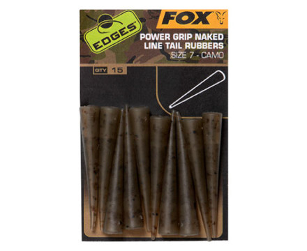 Fox Edges Camo Power Grip Naked Tail Rubbers Size 7 (10stuks)