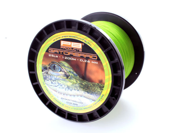 PB Products Gator Braid Chartreuse Gevlochten Lijn 1200m (0,30mm)