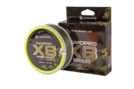 Ultimate Camopro X8 Braid Gevlochten Karperlijn 0.28mm/18.18kg (600m)