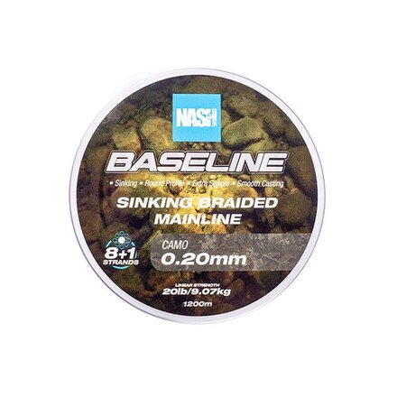 Nash TT Baseline Sinking Braid UV Yellow Gevlochten Lijn (1200m)