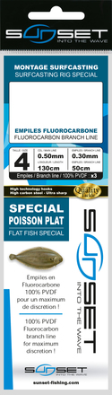Sunset BDL Surfcasting RS Competition Special Flat Fish Fluorocarbon Rig