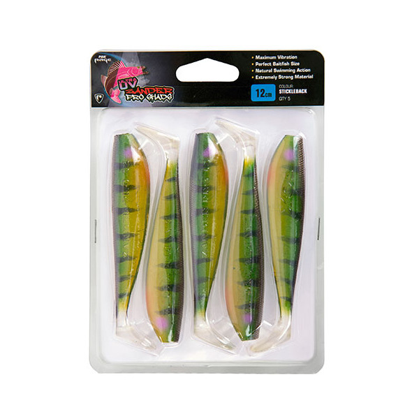 Fox Rage Zander Pro Shad Stickleback Ultra UV Packs 5pcs - Stickleback Ultra UV Packs