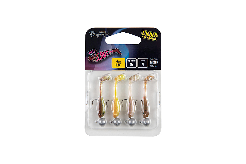 Fox Rage Micro Fry Mixed UV Colour Pack Loaded Softbaits 4cm (3g) (4 stuks)