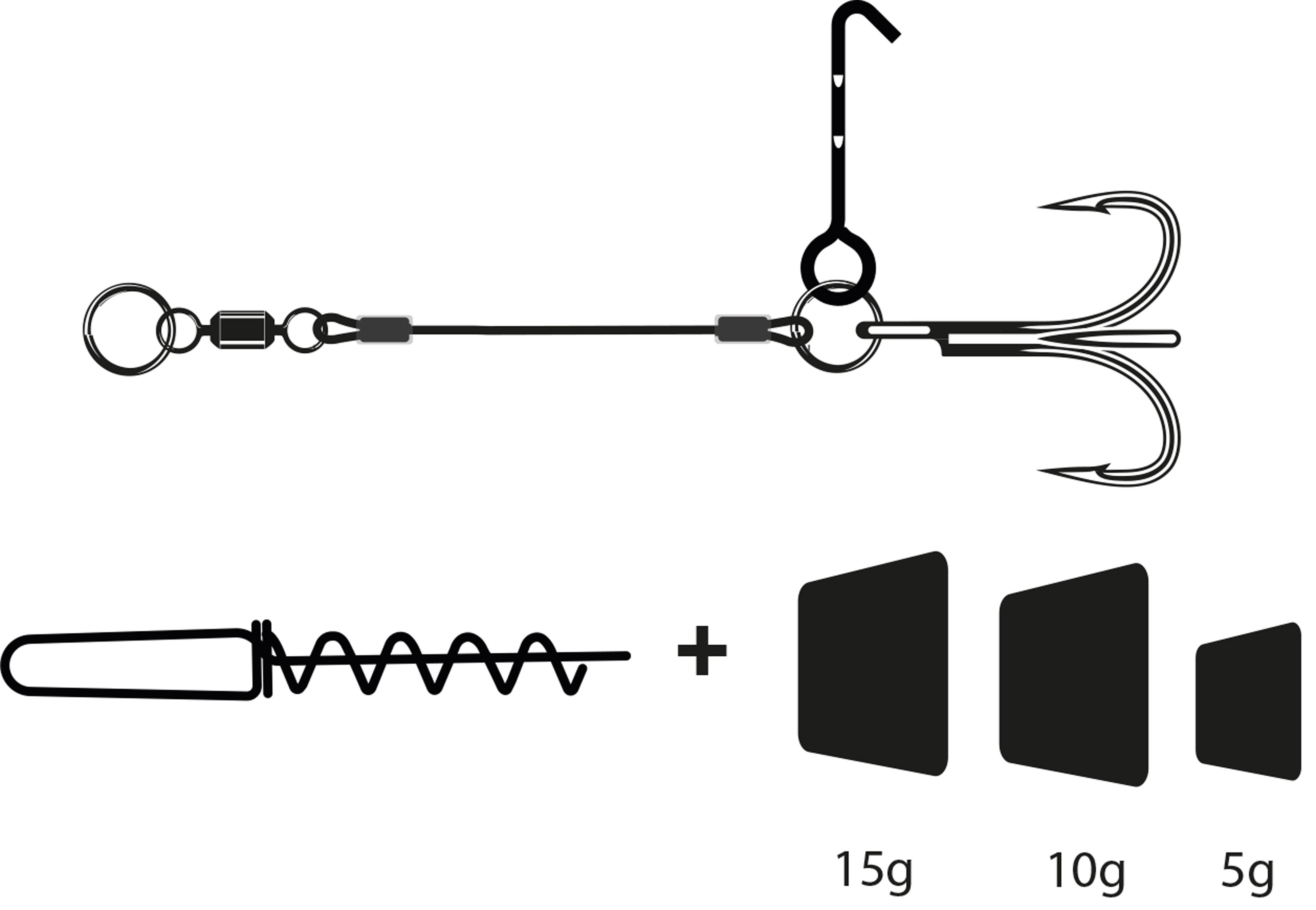 VMC Belly Pike Rig 2/0 (5g, 10g, 15g)