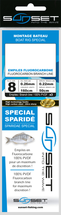Sunset BDL Boat RS Competition Special Sparidae Fluorocarbon Rig 0,26mm #8