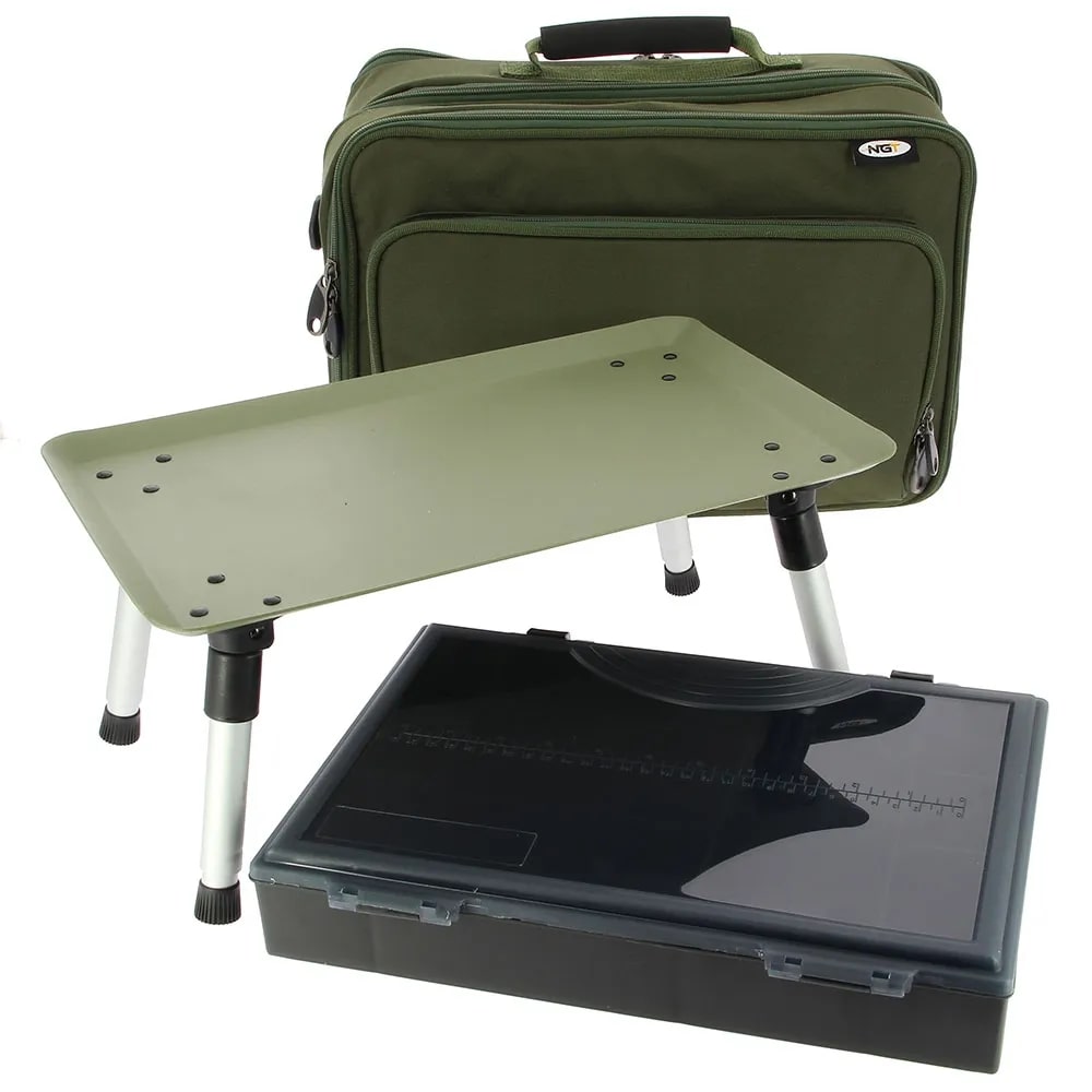 NGT Box Case System (Tacklebox en Ingebouwde Bivvytafel)