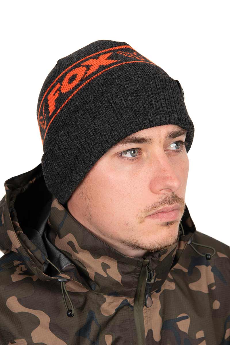 Fox Collection Beanie Vismuts Black/Orange