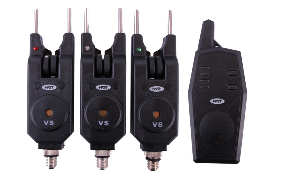 NGT Rodpod Set incl. draadloze beetmelders, swingers en hangers! - NGT 3 Bite Alarms & Receiver