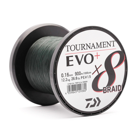 Daiwa Tournament x8 EVO+ Gevlochten Lijn Dark Green 900m