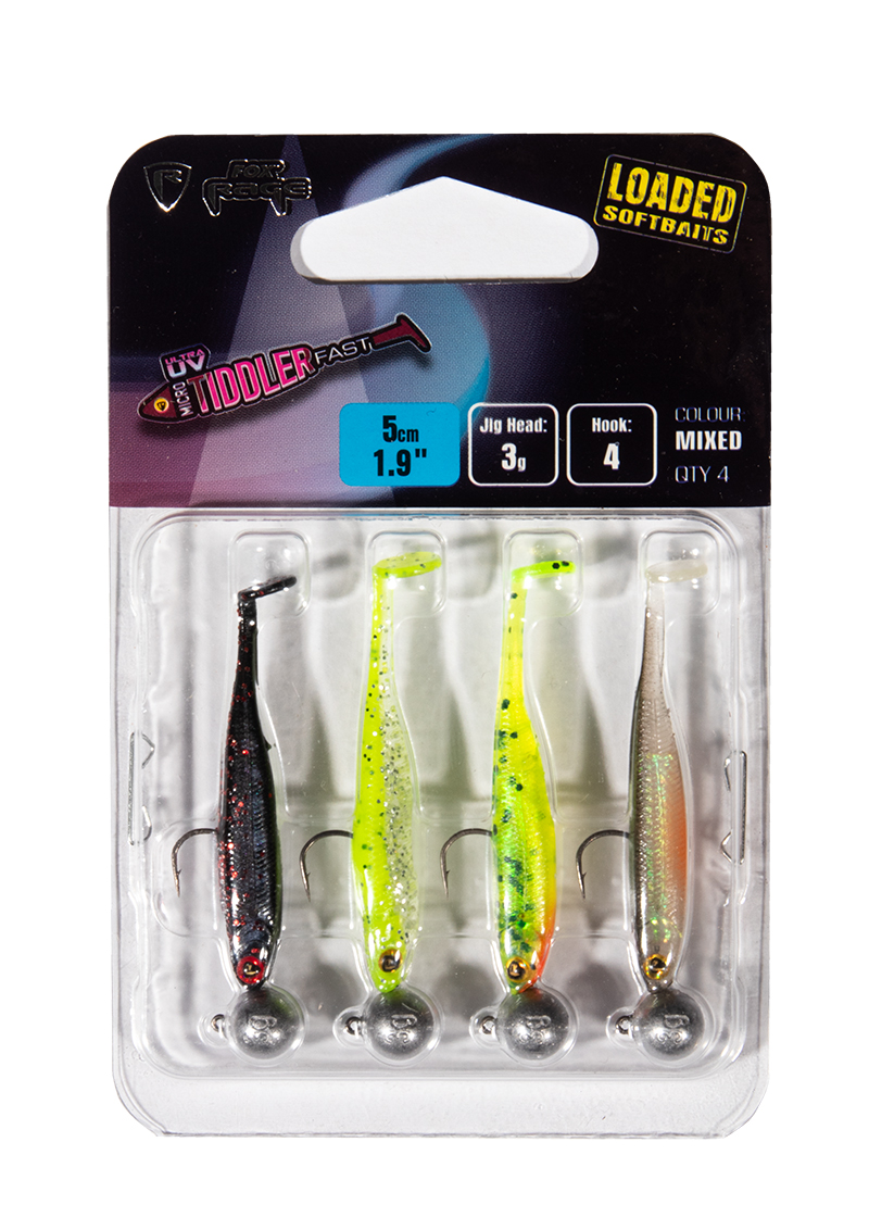 Fox Rage Micro Tiddler Fast Mixed UV Colour Pack Loaded 5cm (3g) (4 stuks) - Pack 2