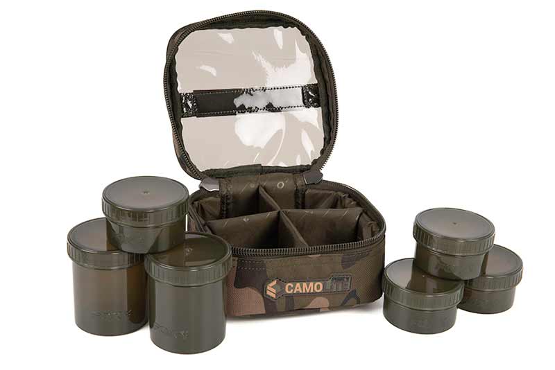 Fox Camolite 6 Pot Hookbait Case (Incl. 6 Potjes)