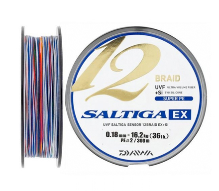 Daiwa Saltiga 12 EX+Si Gevlochten Lijn Multi Colour 300m