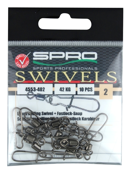 Spro Rolling Wartel met Fast Lock Snap (10 Stuks)