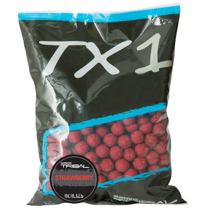 Shimano TX1 Boilies Strawberry 15mm 1kg - 3 zakken voor de prijs van 2!