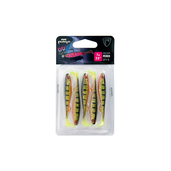 Fox Rage Slick Shad Perch Ultra UV Packs 5pcs - Perch Ultra UV Packs