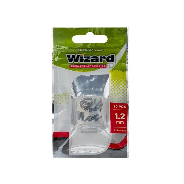 Wizard Single Brass Sleeves Shiny Black 1.2mm (20 stuks)