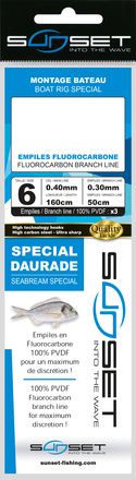 Sunset BDL Boat RS Competition Special Seabream Fluorocarbon Rig 0,40mm