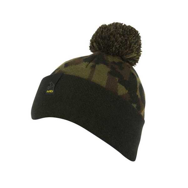 Avid Black And Camo Bobble Hat