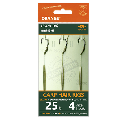 Life Orange Carp Hair Rigs, 3pcs