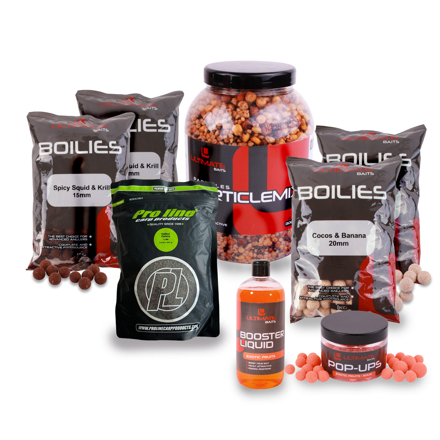 Ultimate Baits Carp Particles/Boilies Weekend Pack
