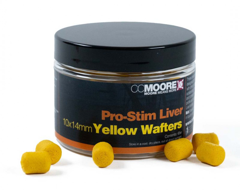 CC Moore Pro-Stim Liver Colour Dumbell Wafters Yellow (10x14mm)