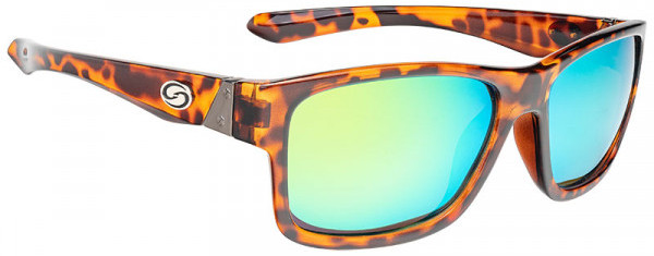 Strike King SK Pro Sunglasses Shiny Tortoiseshell Frame Multi Layer Green Mirror Amber Base Lens