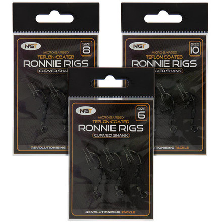 NGT Ronnie Rigs - 3 Pack with Teflon Hooks