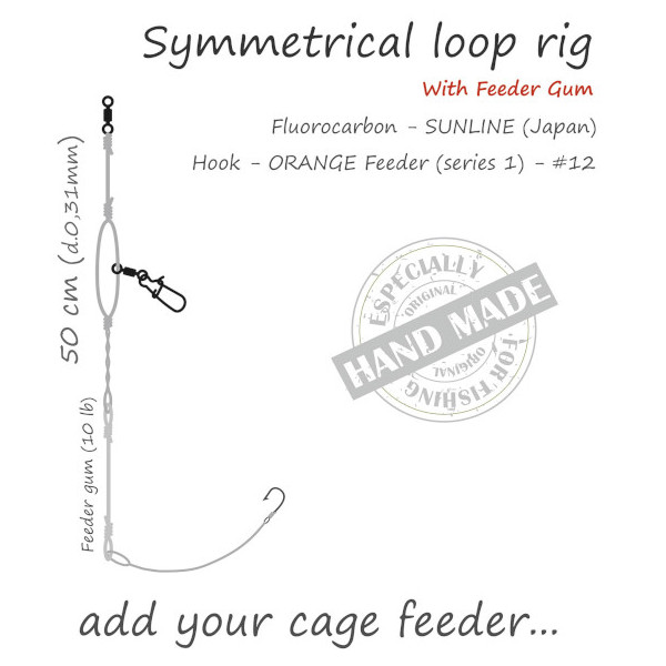 Life Orange Feeder Rig Symmetrische Lus + Feeder Rubber