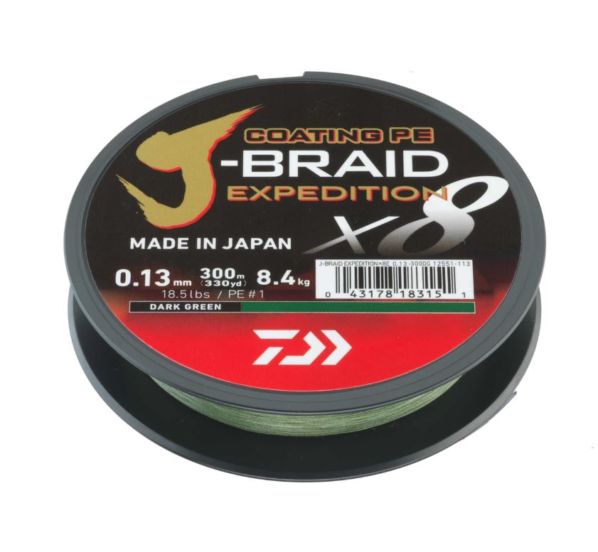 Daiwa J-Braid Expedition X8E Gevlochten Lijn Dark Green (150m)