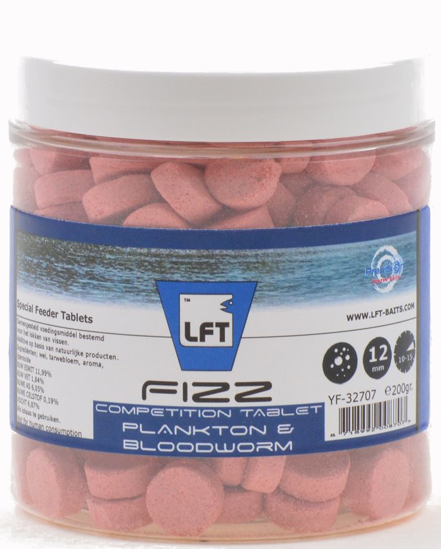 LFT Precision Fizz Plankton Bloodworm Competition Tablets Lokvoer 12mm (175g)