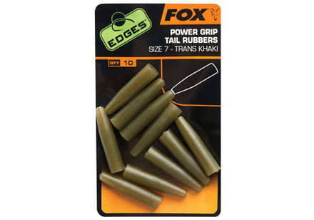 Fox Edges Power Grip Tail Rubbers Size 7 Trans Khaki