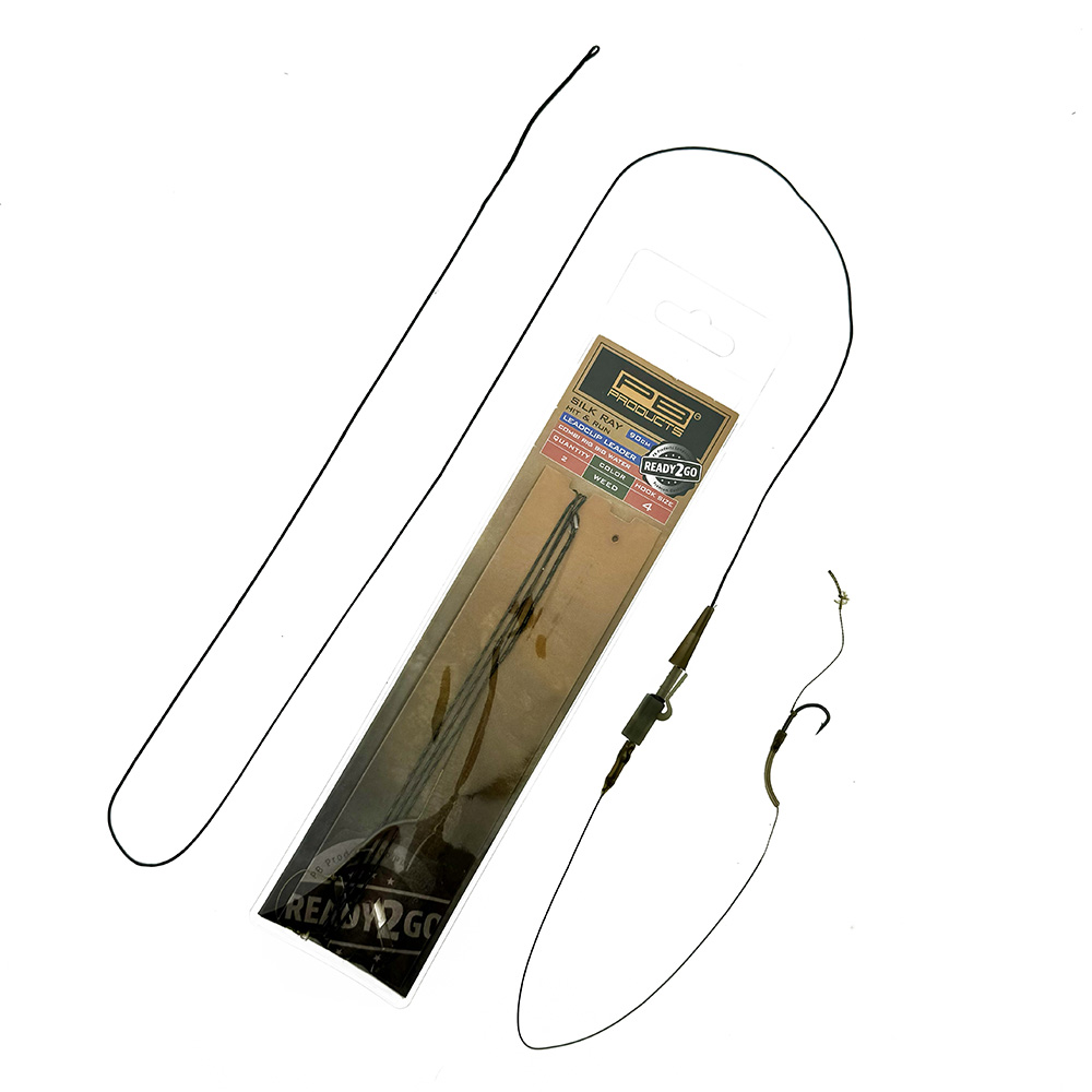 PB Products R2G Big Water Clip SR Leader 90 / Combi Rig Weed Haakmaat 4 (90cm) (2 Stuks)