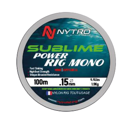 Nytro Sublime Power Rig Mono Nylon Witvis Onderlijnmateriaal 100m