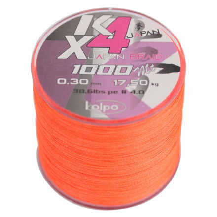 Kolpo K Braid X4 Orange Gevlochten Lijn 1000m