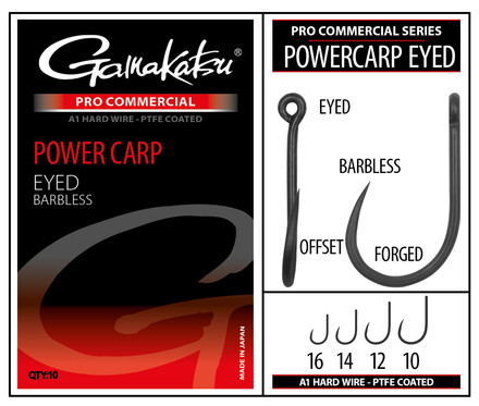 Gamakatsu Pro-C Powercarp Eyed A1 PTFE BL Witvis Haak (10 stuks)