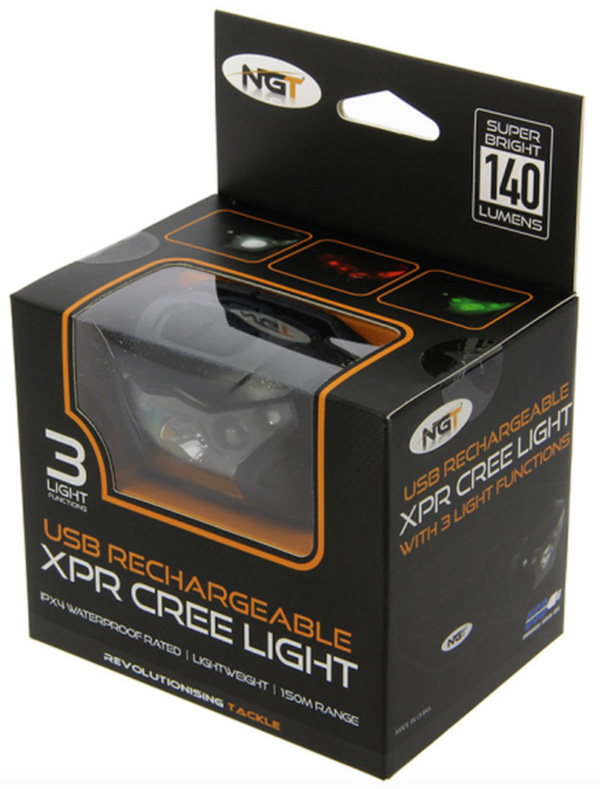 NGT XPR 'Cree Light' USB-oplaadbare Hoofdlamp 140 Lumen